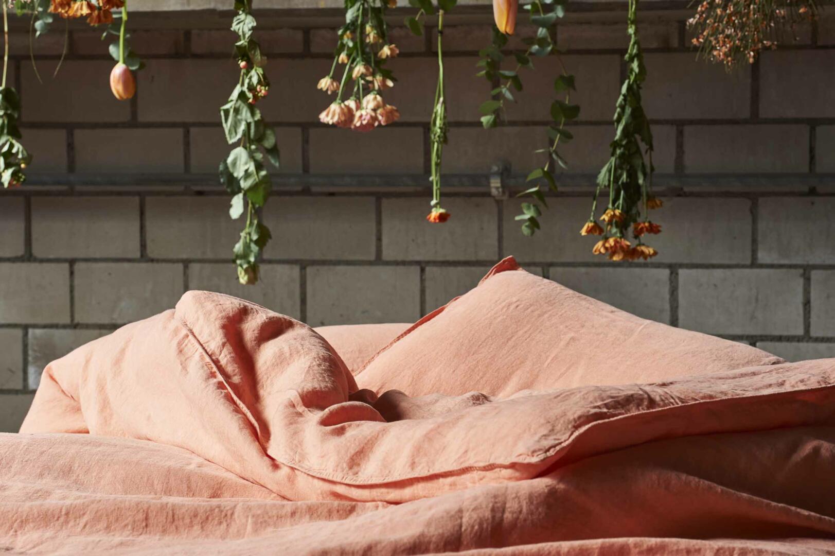 Lavie Bettwäsche LINUS 100% Leinen Farbe coral