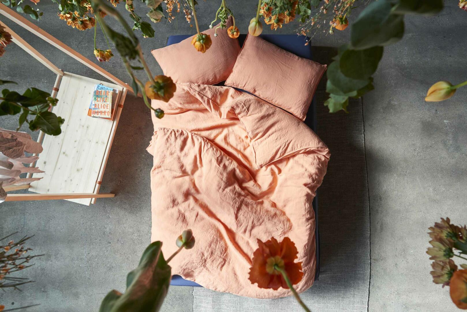 Lavie Bettwäsche LINUS 100% Leinen Farbe coral